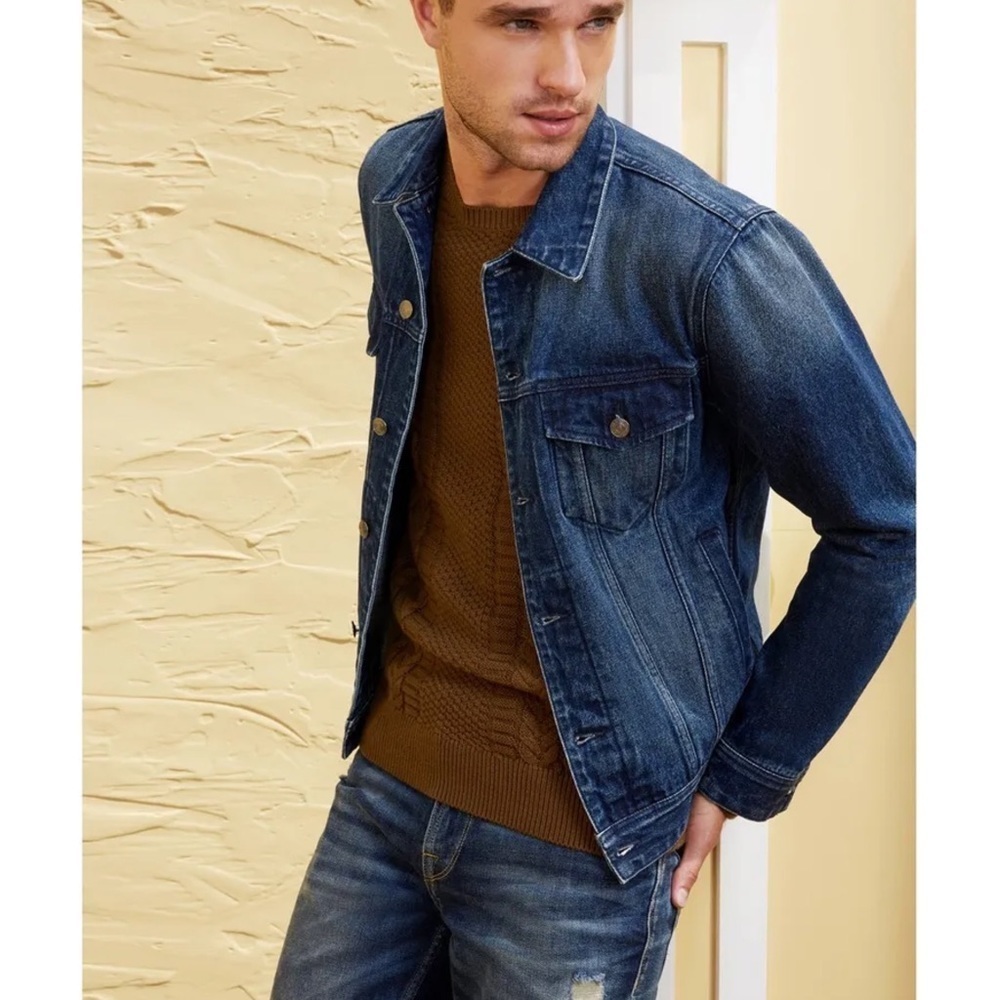 New GUESS Dillon Denim Jacket blue SZ S